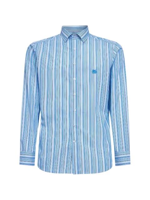 striped-pattern logo-embroidered shirt by ETRO