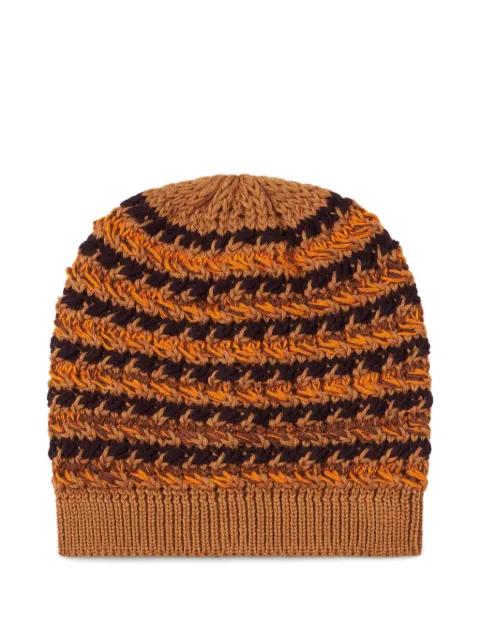 striped-pattern wool beanie by ETRO