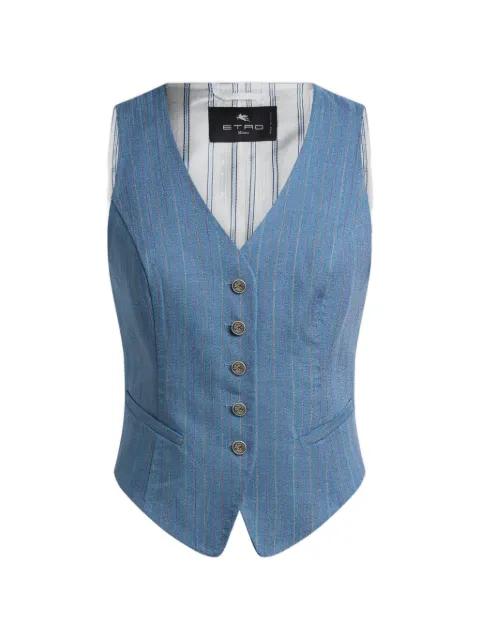 striped pegaso buttons waistcoat by ETRO