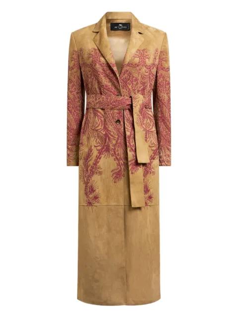suede coat with placed print by ETRO