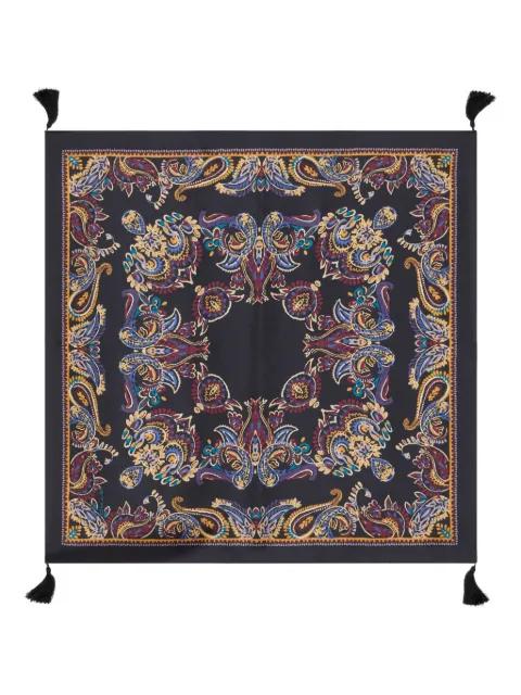 tassels paisley-print silk scarf by ETRO