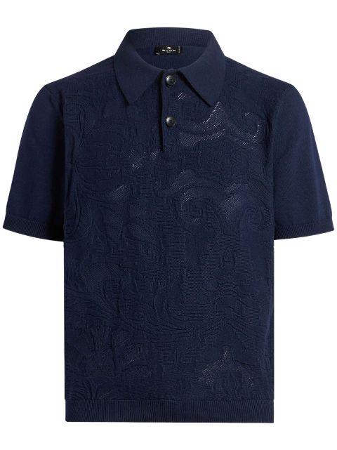 textured knit polo shirt by ETRO