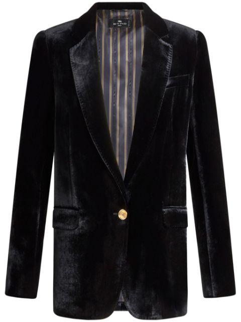 velvet single-breasted blazer by ETRO