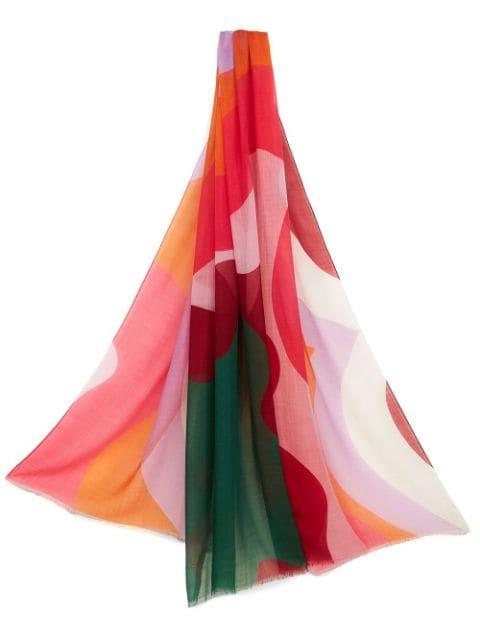 wave-print cashmere scarf by ETRO
