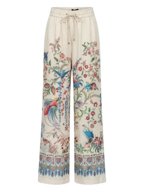 wide-le -trousers with placed flora and fauna print by ETRO
