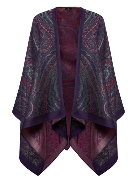 wool-blend jacquard cape by ETRO