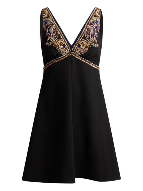 wool mini dress paisley foliage embroidery by ETRO