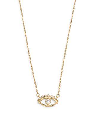 All Knowing Eye Crystal & 18k Gold Plated Necklace by ETTIKA