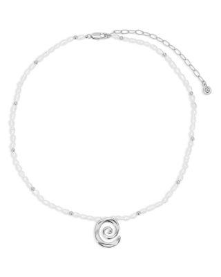 Aura Swirl Cultured Freshwater Pearl Choker Necklace by ETTIKA