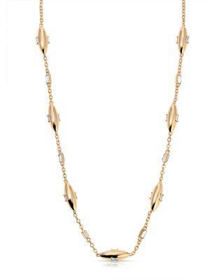 Baguette Crystal Oval Dome Chain Necklace by ETTIKA