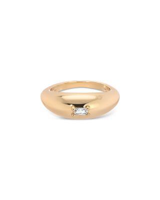 Baguette Crystal Oval Dome Ring by ETTIKA