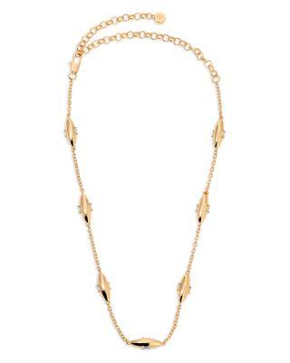 Baguette Crystal Oval Dome Simple Chain Necklace by ETTIKA