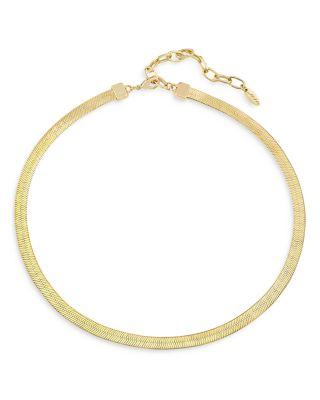 Brooklyn Flat 18k Gold Plated Snake Chain Necklace by ETTIKA