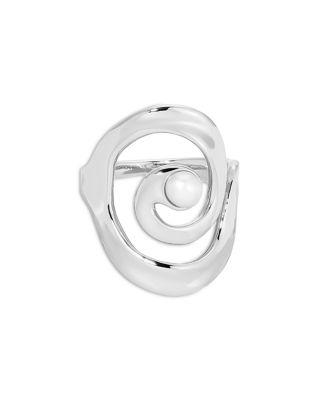 Cultured Freshwater Pearl Aura Swirl Ring by ETTIKA