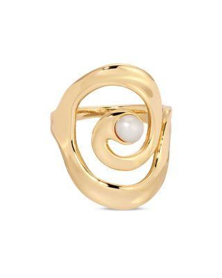 Cultured Freshwater Pearl Aura Swirl Ring by ETTIKA