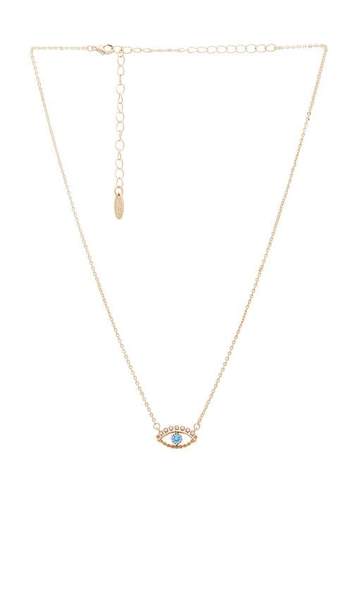 Ettika All Knowing Eye Crystal Necklace in Metallic Gold by ETTIKA