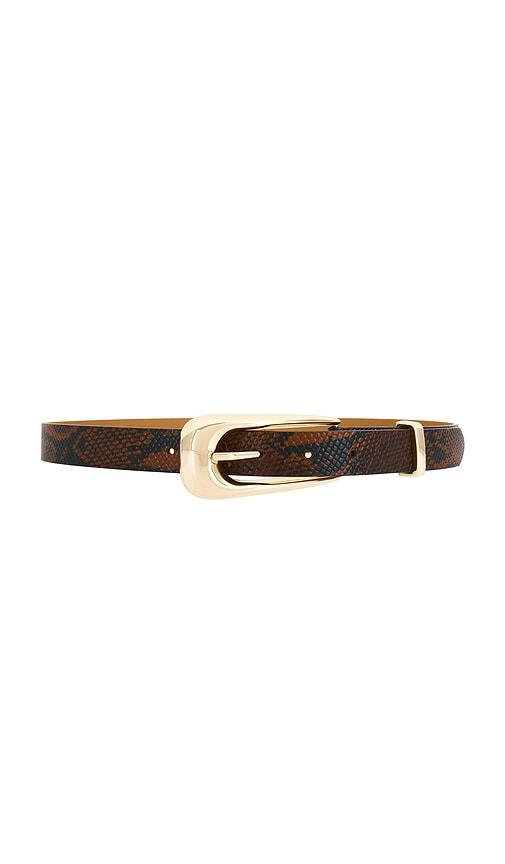 Ettika Brown Snake Signature Buckle Belt in Brown by ETTIKA