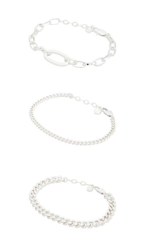 Ettika Chain Game Bracelet Set in Metallic Silver by ETTIKA