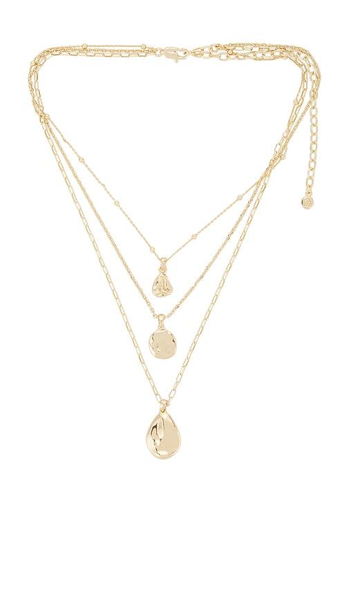 Ettika Circle Flow Layered Necklace Set in Metallic Gold by ETTIKA