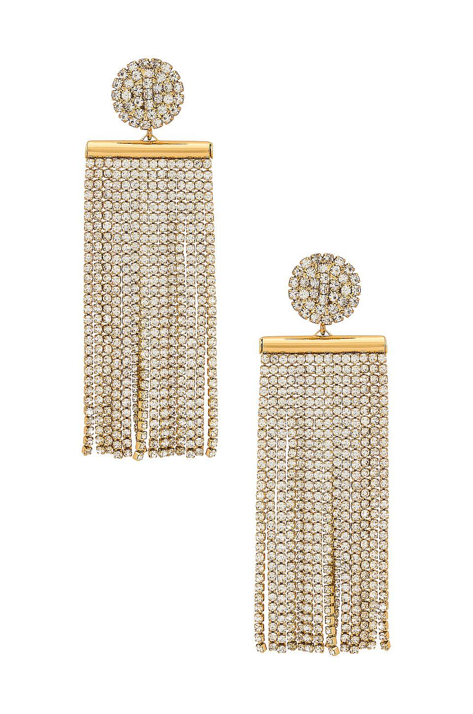 Ettika Crystal Dangle Earring in Metallic Gold by ETTIKA