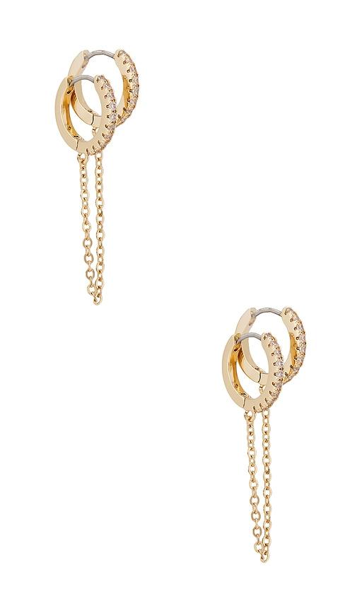 Ettika Double Piercing Crystal Cuff Earring in Metallic Gold by ETTIKA