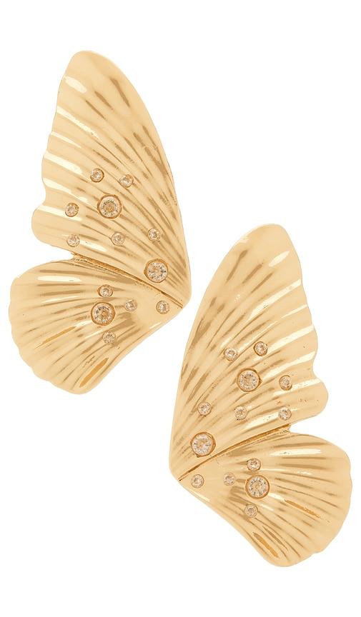 Ettika Fluttering Glow Earrings in Metallic Gold by ETTIKA