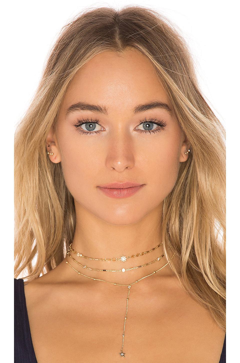 Ettika Forever Falling Multi-Chain Lariat Choker in Metallic Gold by ETTIKA
