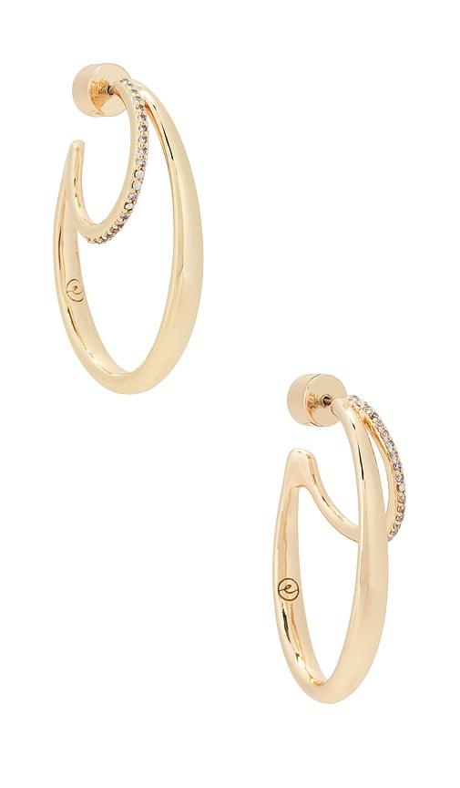 Ettika Golden Rings Hoop Earrings in Metallic Gold by ETTIKA