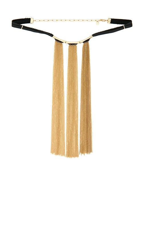 Ettika Hanging By A Moment Necklace in Black,Metallic Gold by ETTIKA