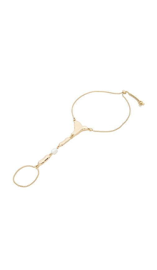 Ettika Liquid Metal Hand Chain in Metallic Gold by ETTIKA