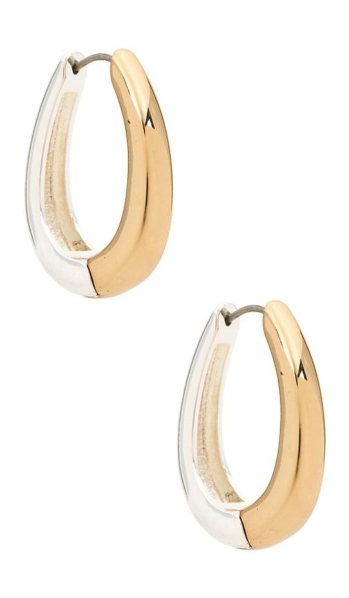 Ettika Metallic Mix Medium Hoop Earrings in Metallic Gold by ETTIKA