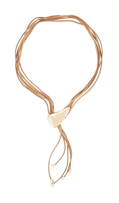 Ettika Molten Arc Bolo Necklace in Metallic Gold by ETTIKA