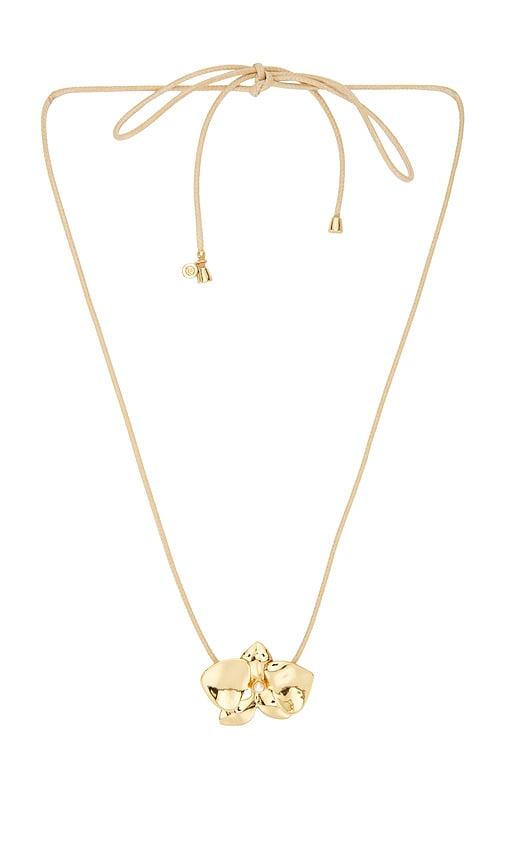 Ettika Natural Cord Flower Necklace in Metallic Gold by ETTIKA
