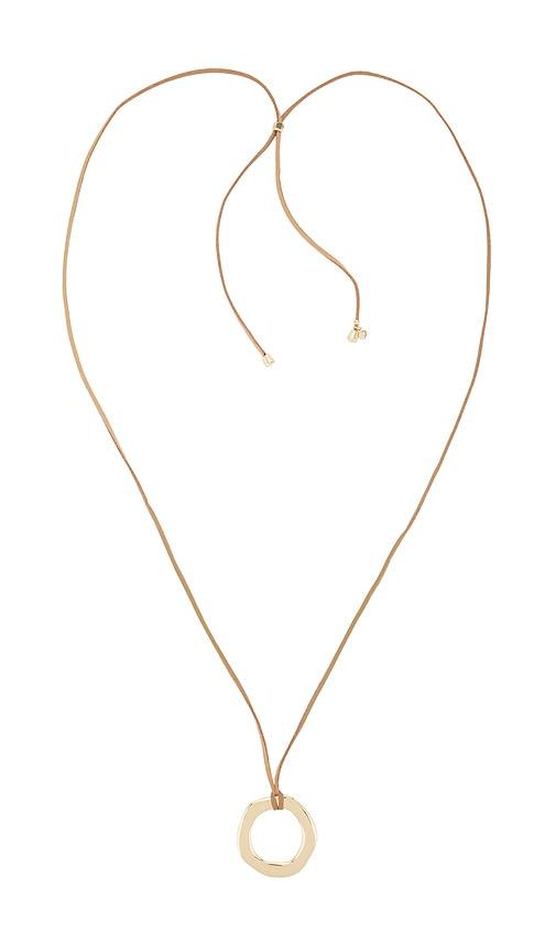 Ettika Open Circle Adjustable Suede Necklace in Metallic Gold by ETTIKA
