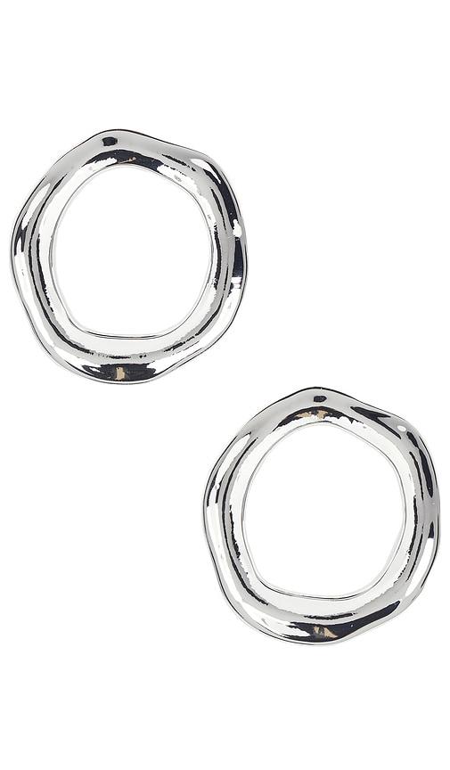 Ettika Open Circle Earrings in Metallic Silver by ETTIKA