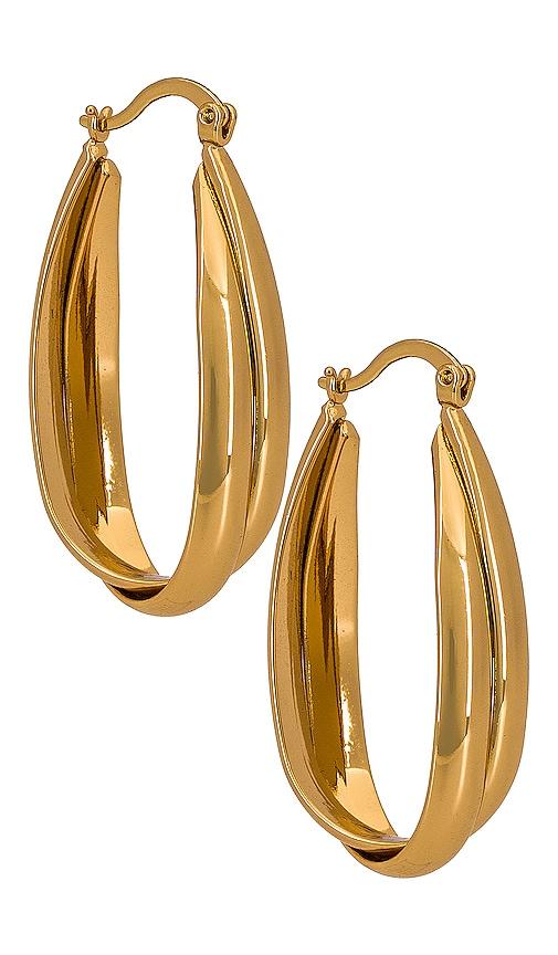 Ettika Oval Hoop Earring in Metallic Gold by ETTIKA