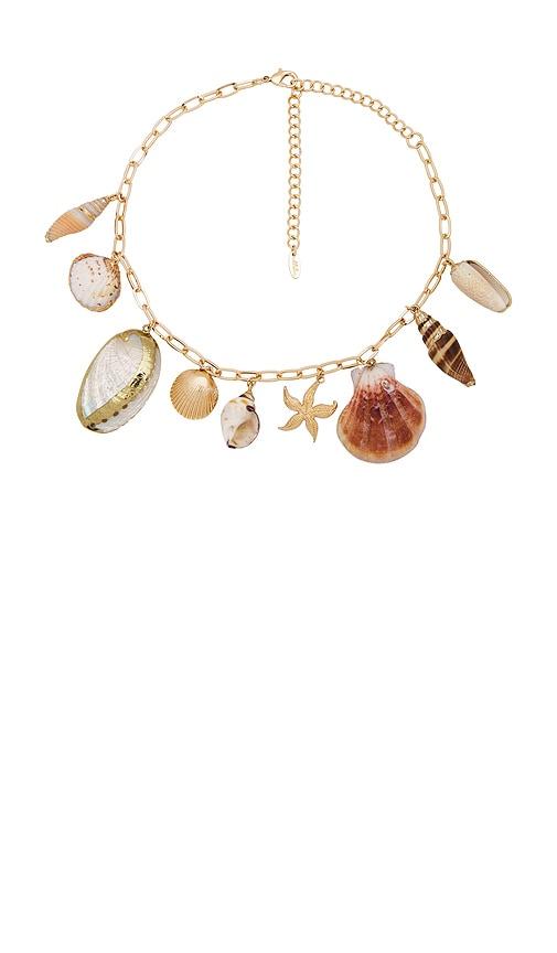 Ettika Private Island Assorted Shell Necklace in Metallic Gold by ETTIKA