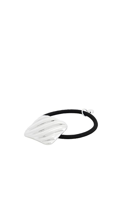 Ettika Shiny Square Hair Tie in Metallic Silver by ETTIKA