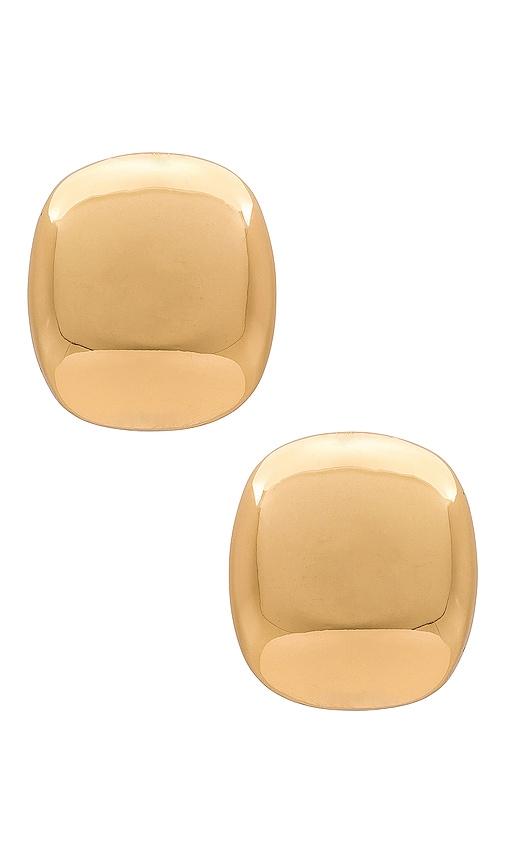 Ettika Square Hoops in Metallic Gold by ETTIKA