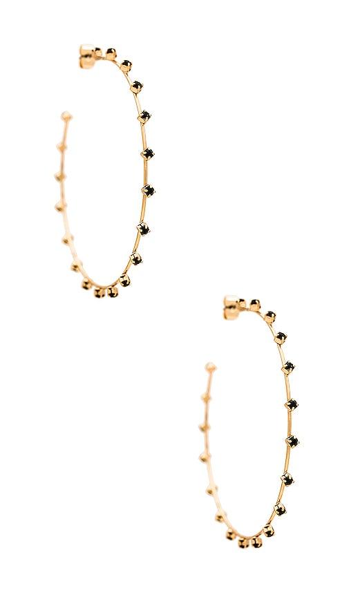 Ettika Studded Hoops in Metallic Gold by ETTIKA