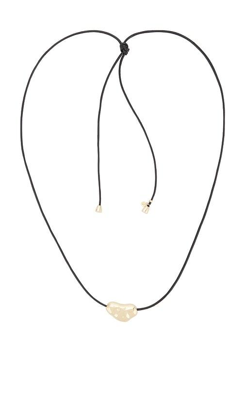 Ettika Wavy Metal Bolo Cord Necklace in Metallic Gold by ETTIKA