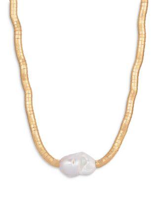Freshwater Baroque Pearl Collar Necklace by ETTIKA