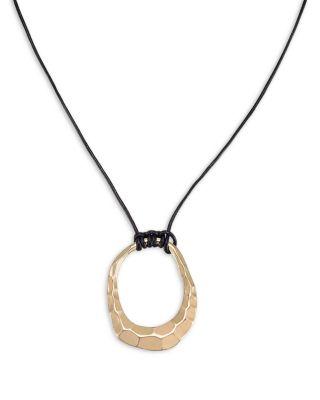 Hammered Loop Pendant Necklace in 18K Gold Plated by ETTIKA