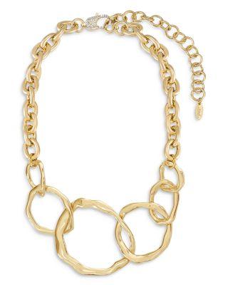 Interlocking Golden Chain Statement Necklace by ETTIKA