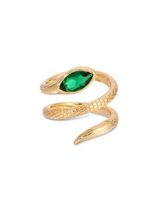 Marquise Cubic Zirconia Coiled Snake Ring by ETTIKA