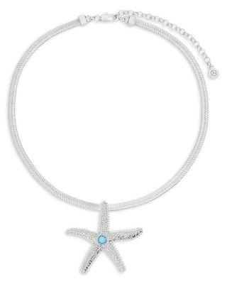 Mermaid Cove Turquoise Bead Starfish Pendant Necklace by ETTIKA