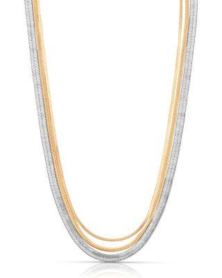 Mixed Metal Strands Necklace by ETTIKA