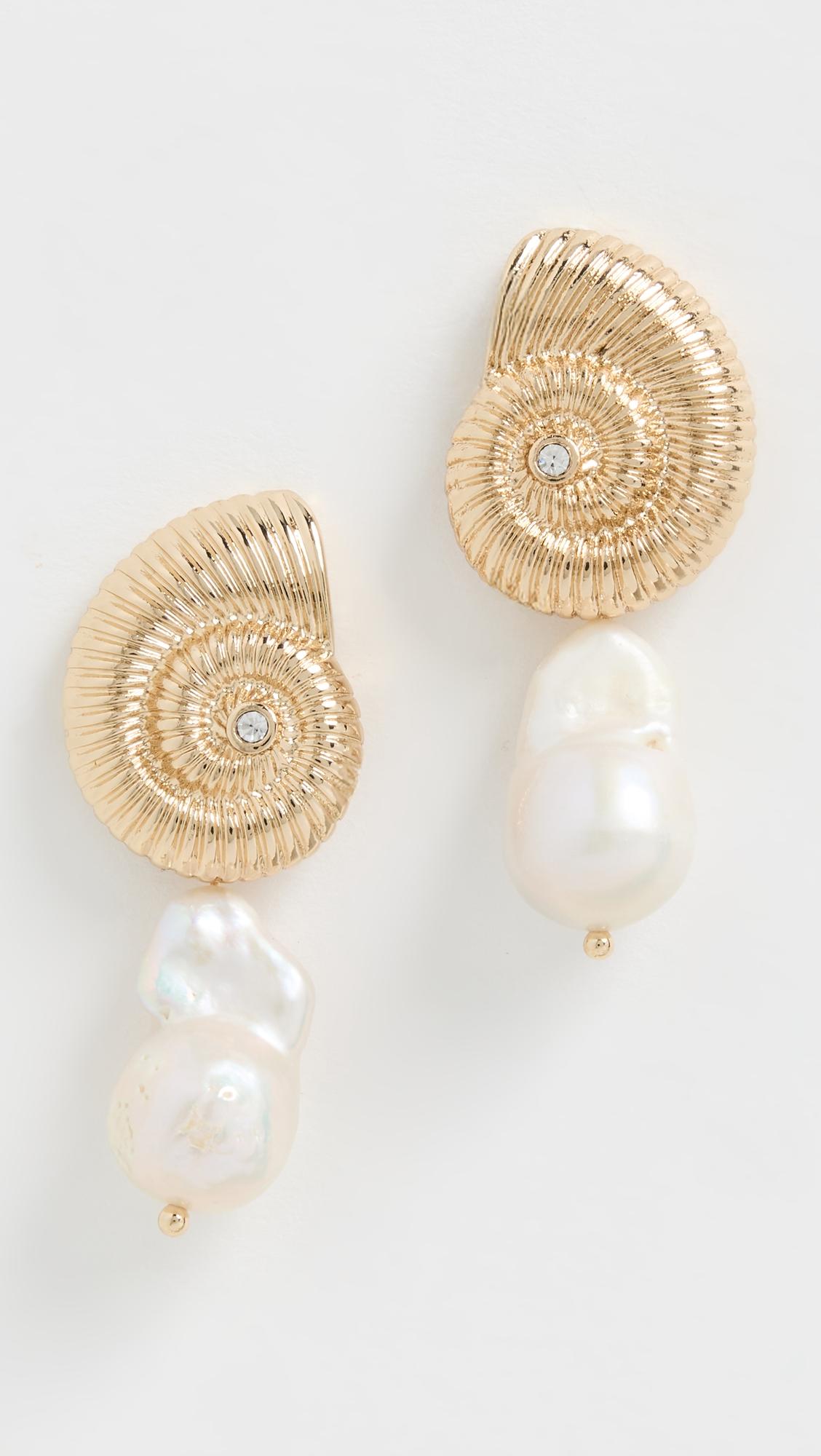 Nautilus Shell Freshwater Earrings by ETTIKA
