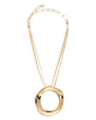 Open Circle Statement Pendant Necklace by ETTIKA