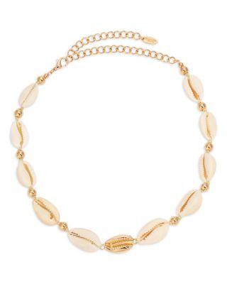 Out to Sea Cowrie Shell & 18K Gold Plated Necklace by ETTIKA